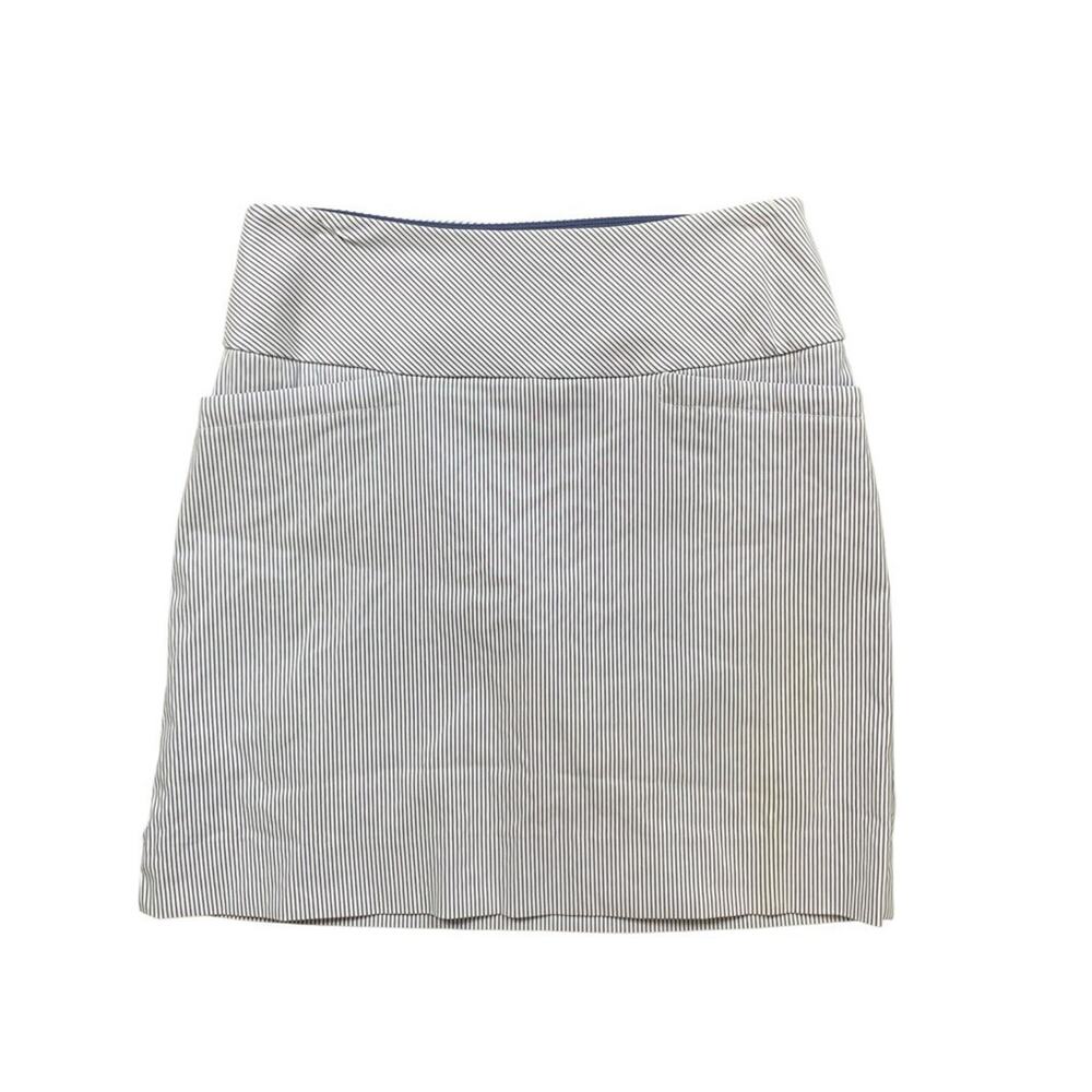 S.C & CO Skort Womens S Small Dresden Blue White Striped Front Slit Pockets